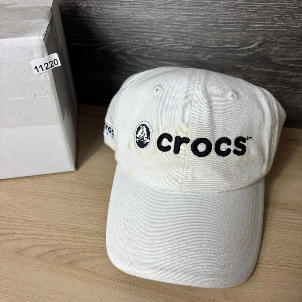 Crocs Hat Cap Strap Back White AVP Volleyball Tour Adjustable